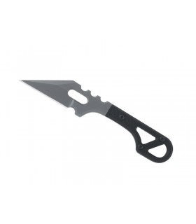 Blackfox bf.728 Couteau de cou BLACK FOX « SPIKE », tout acier 440C revêtement titanium, lame 4 cm, manche plaquette G10 noir