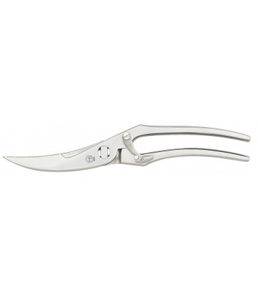 Manufacturer 695 Coupe-volailles démontable inox, branches pleines, fermoir central. Lg totale : 24 cm.