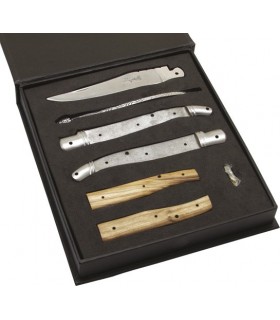 Baladéo 6 Kit d'assemblage couteau Laguiole 12 cm (lame acier 420 à affûter, platines et plaquettes frêne pré-percées