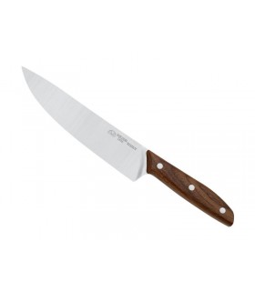 Due Cigni 2c.1009no Couteau chef,  lame 20 cm pleine soie acier X50CrMoV15, manche en bois de noyer