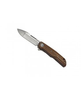 MKM mk.ls01s Couteau clap, lame acier M390 Bohler satiné avec « flipper » amovible, manche 11 cm bois de santos,