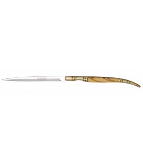 Cudeman 5690 Couteau stylet CUDEMAN, lame étroite acier 420 d'une longueur de 6 cm, manche 7 cm olivier.