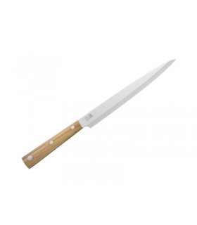 Due Cigni 2c.508 Couteau Sashimi DUE CIGNI « HAKUCHO », lame 22 cm pleine soie acier X50CrMoVN15, manche olivier 3 rivets.