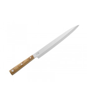 Due Cigni 2c.509 Couteau Sashimi DUE CIGNI « HAKUCHO », lame 25 cm pleine soie acier X50CrMoVN15, manche olivier 3 rivets.