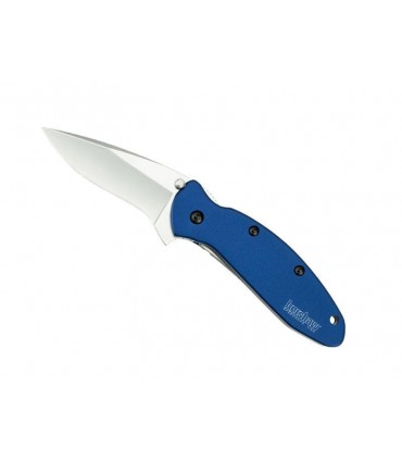 Kershaw ks.1620nb Couteau Scallion navy blue, lame acier 420HC avec flipper , manche 9 cm alum. 6061-T6 anodisé bleu marin