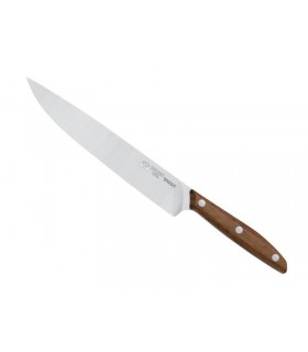 Due Cigni 2c.1007no Couteau tranchelard,  lame 19,5 cm pleine soie acier X50CrMoV15, manche en bois de noyer
