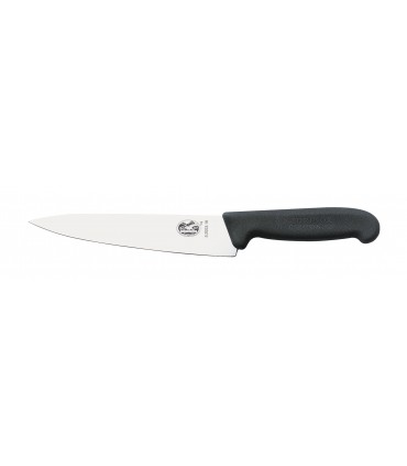 Victorinox 5.2003.22 Couteau éminceur/cuisine, lame 22 cm inox, manche fibrox noir.