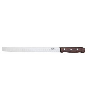 Victorinox 5.4120.30  Couteau à jambon/saumon, lame alvéolée 30 cm inox, manche palissandre.