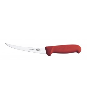 Victorinox 5.6611.15 Couteau désosser, lame étroite flexible 15 cm inox, dos renversé, manche fibrox rouge.