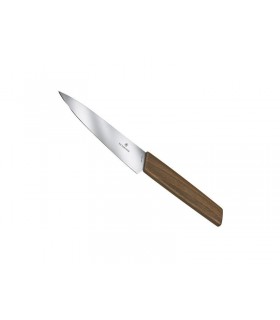 Victorinox 6.9010.15g Couteau cuisine Swiss Modern, lame 15 cm, manche noyer. Présentation en boîte cadeau.
