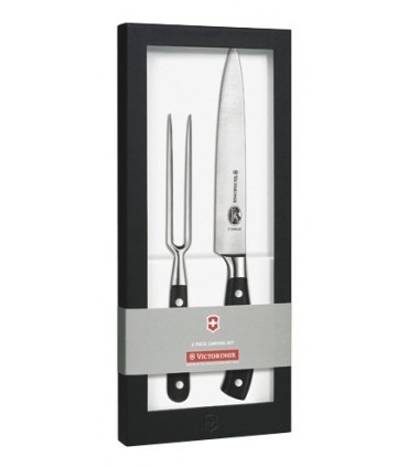 Victorinox 7.7243.2 Coffret à découper 2 pièces forgés « Grand Maître » (7.7203.20G - 7.7233.15G), manche en polyoxyméthylène