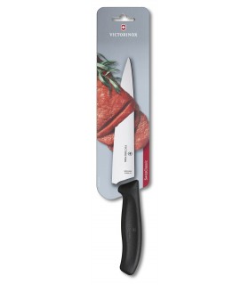 Victorinox 6.8003.22b Couteau Santoku Découper, lame 22 cm inox, manche polypropylène noir, sur carte.