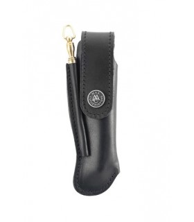 Max Capdebarthes 67312 Etui cuir noir, port vertical pour Laguiole tous modèles de 12 cm de manche. Avec fusil de poche réf. 260