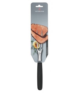 Victorinox 5.2103.15b Fourchette chef, lame 15 cm inox, manche polypropylène noir, sur carte.