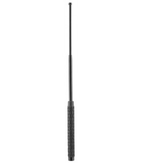 Piranha 44710 Matraque  télesc, 3 tubes acier bruni, manche gomme, étui. Lg fermé : 24 cm. Lg ouv : 65 cm. Poids : 580 grs.