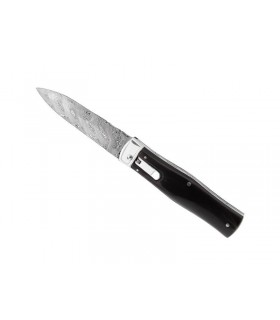 Mikov 241dr Couteau Prédator, lame damas inox, manche 12 cm corne de buffle
