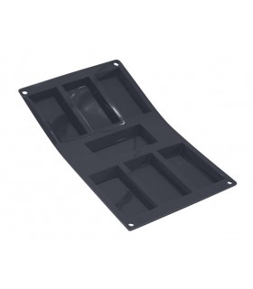 Moul'flex 1976.03 moule 7 financier 95x42x10. Plaques silicone alimentaire pur étuvé, souple et anti-adhésif, dim : 30x17,5 cm