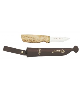 Marttiini 511017 Poignard New handy  lame 7 cm inox, manche bouleau, étui cuir.